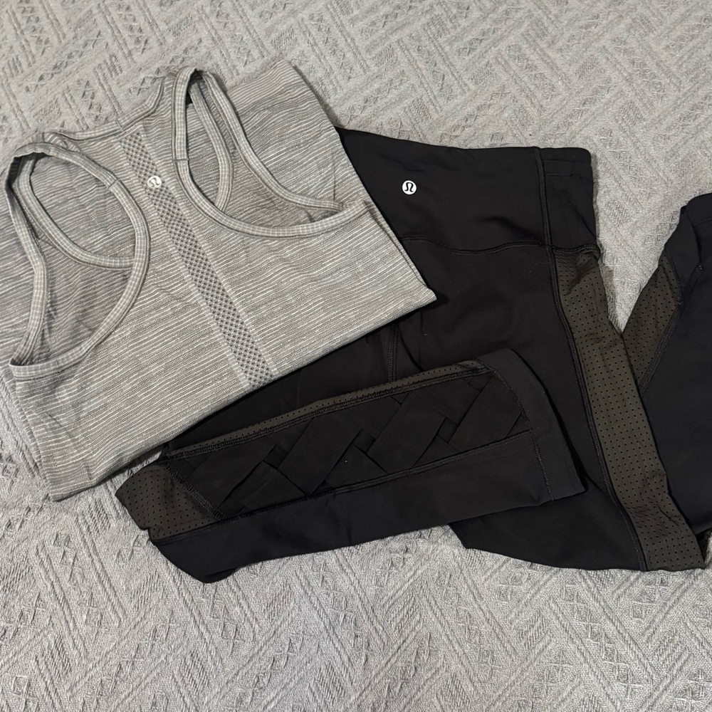 lululemon athletica Black and Gray Leggings